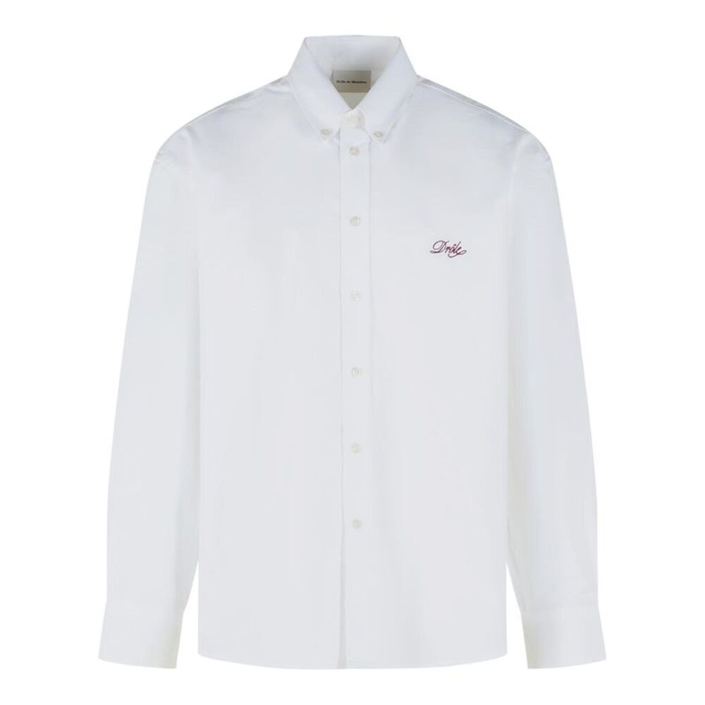 Drole De Monsieur 'Plain Boxy' White Cotton Shirt Men